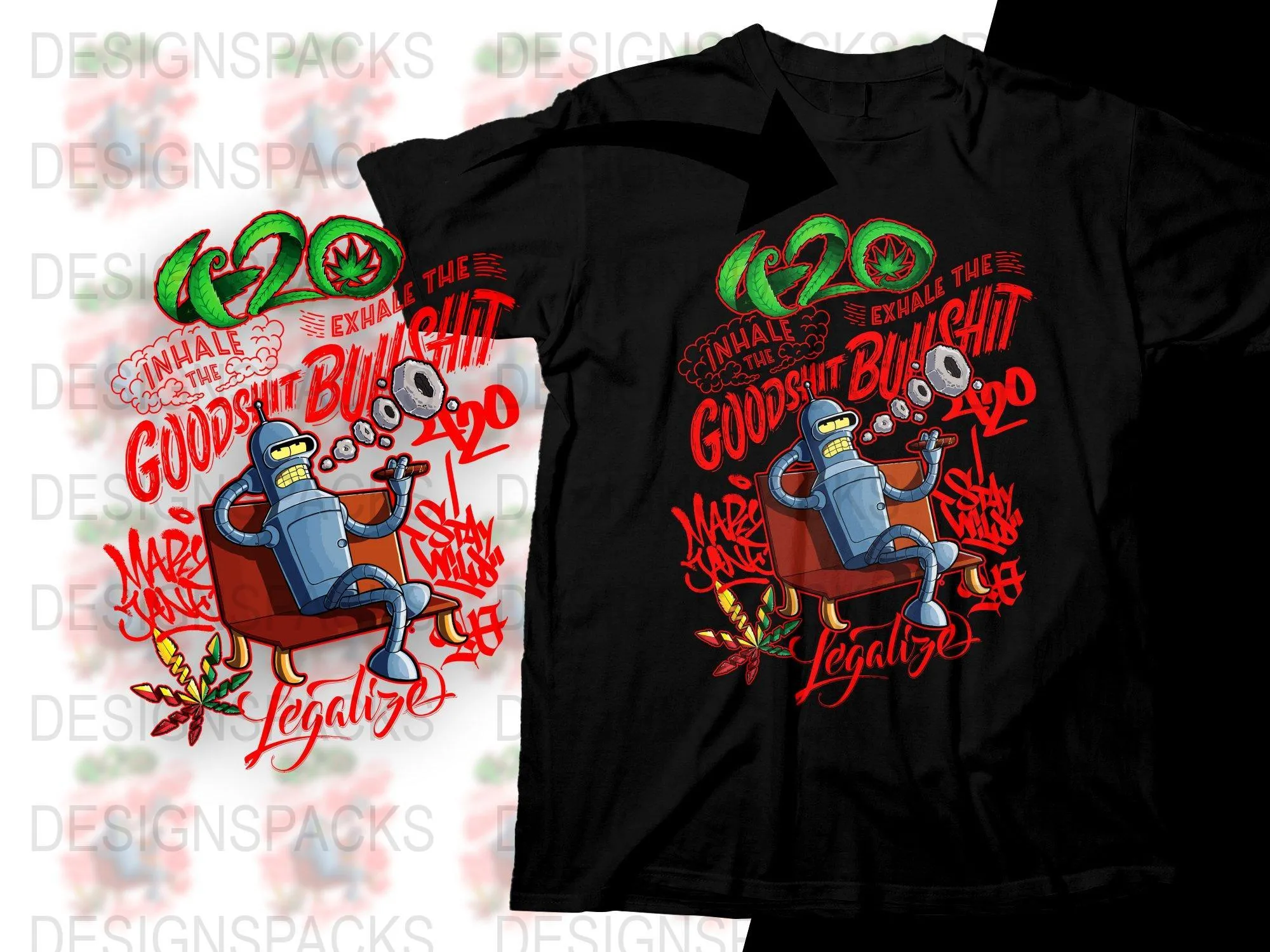 420 Inhale The Good Exhale The Bullshit 420 Png Digital Download