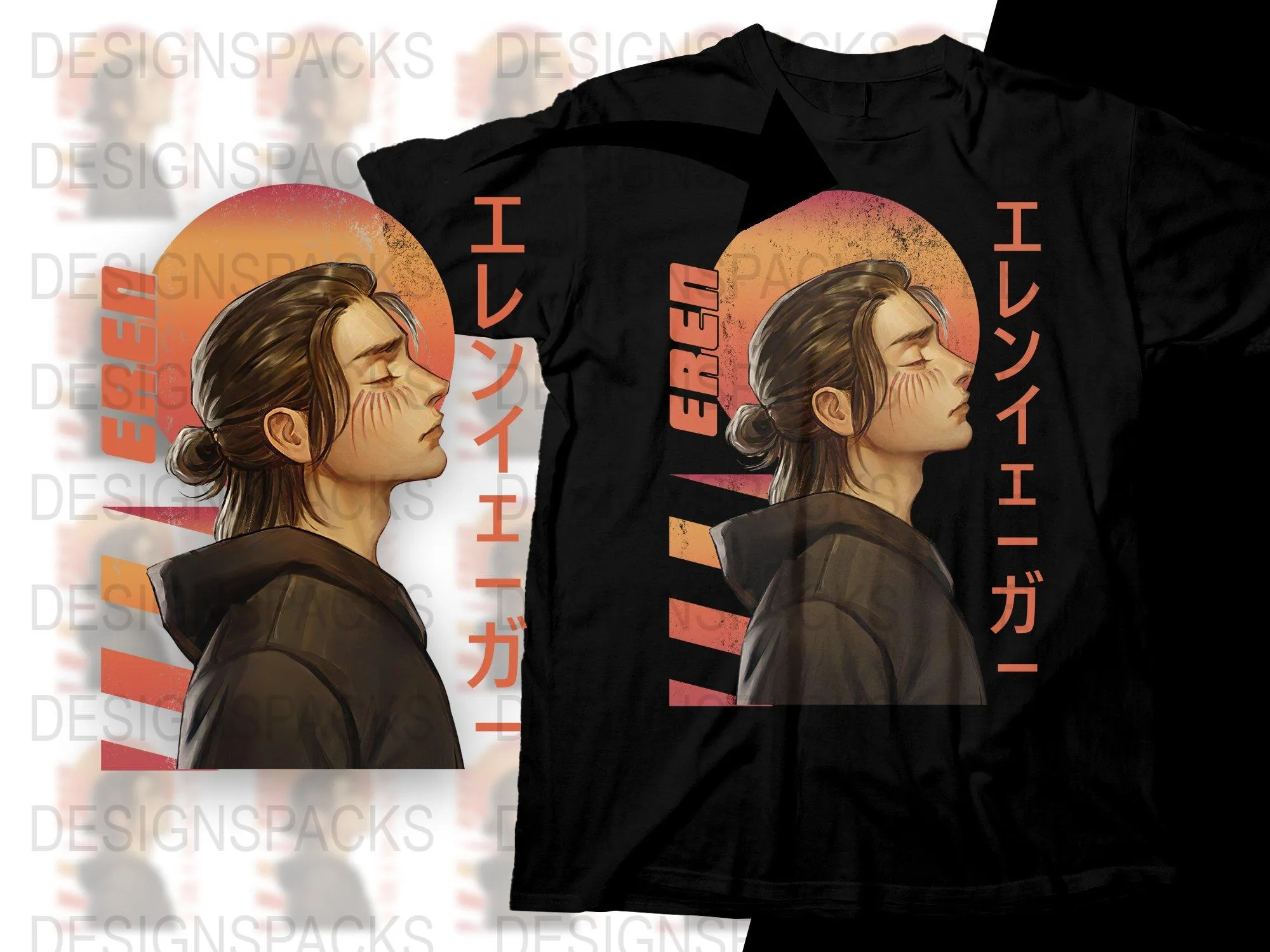 Anime Eren Yeager Profile Design Fan Art Png Digital Download