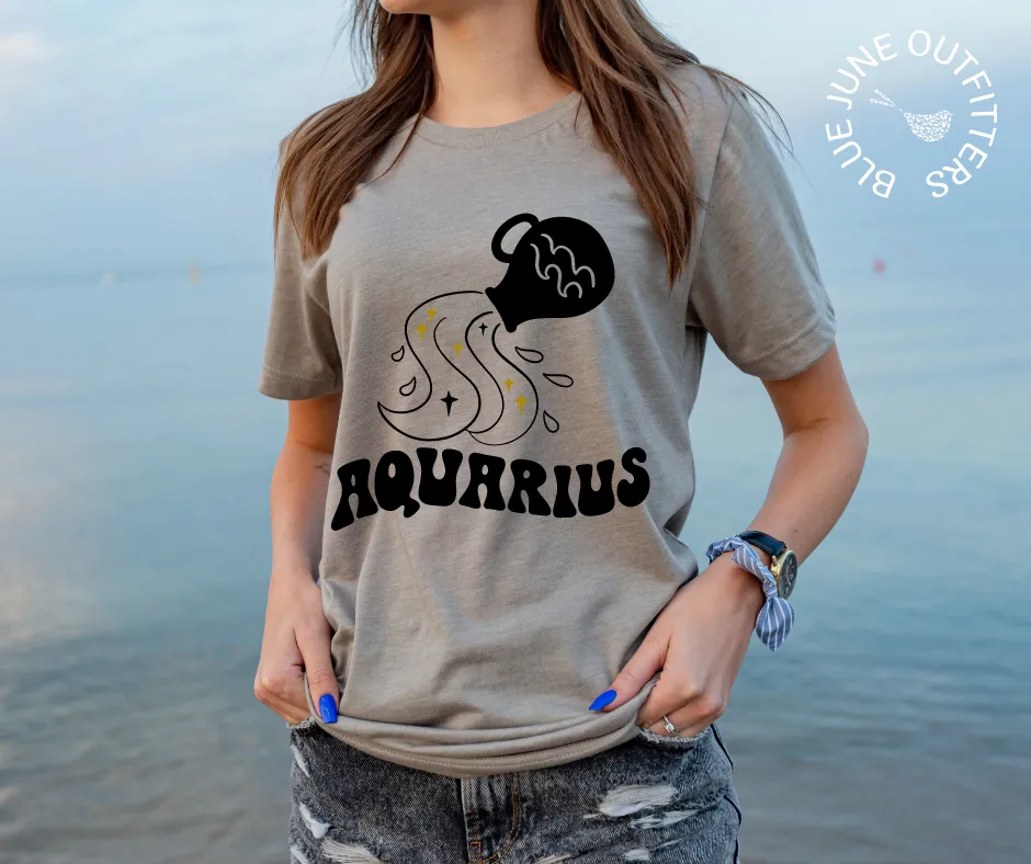 Aquarius | Retro Zodiac Tee