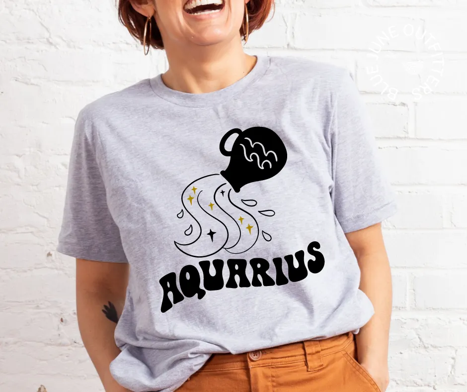 Aquarius | Retro Zodiac Tee