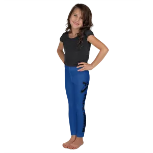 Athletic Apparatus Blue 2 Black logo White stitch Kid's Leggings