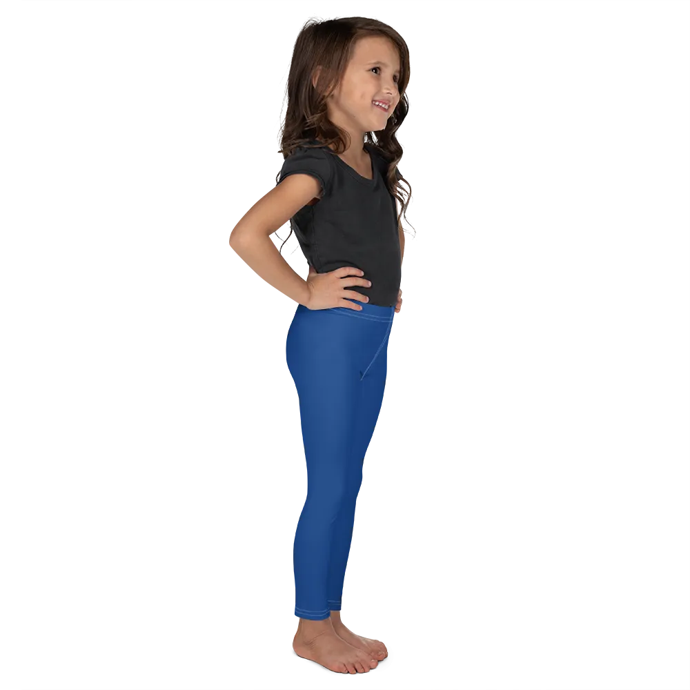 Athletic Apparatus Blue 2 Black logo White stitch Kid's Leggings