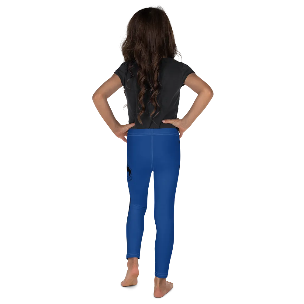 Athletic Apparatus Blue 2 Black logo White stitch Kid's Leggings