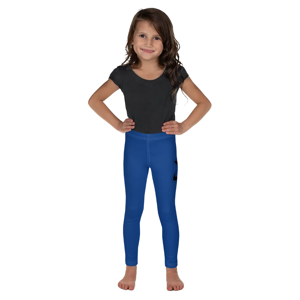 Athletic Apparatus Blue 2 Black logo White stitch Kid's Leggings