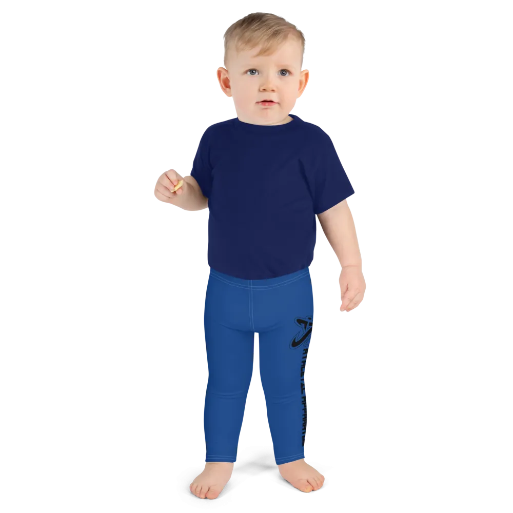 Athletic Apparatus Blue 2 Black logo White stitch Kid's Leggings