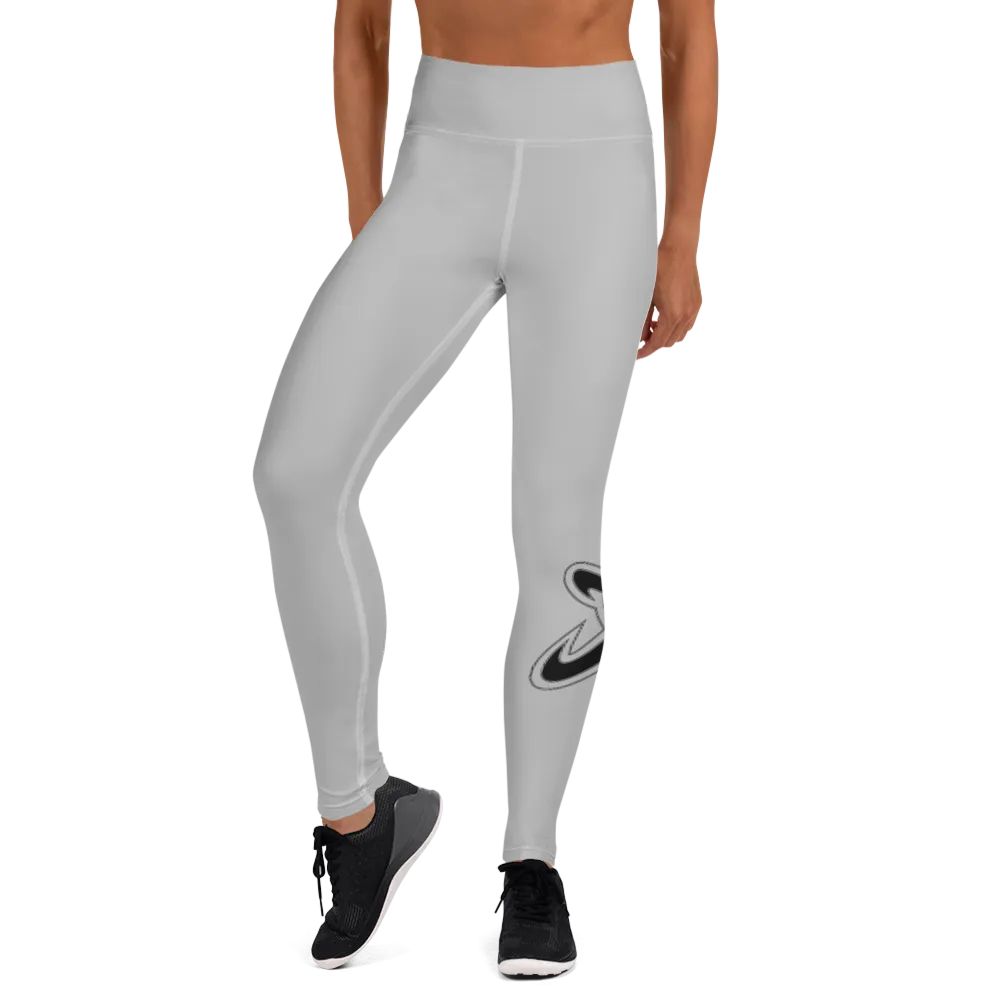 Athletic Apparatus Grey 2 Black logo White stitch V3 Yoga Leggings