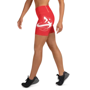 Athletic Apparatus Red 1 White stitch Yoga Shorts