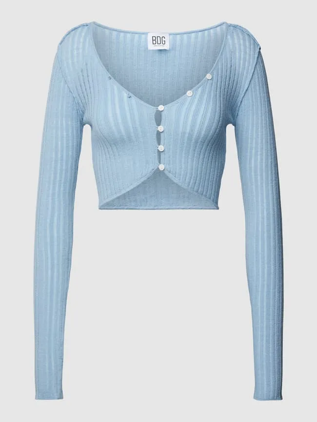 BDG Urban Outfitters Cropped Structured Cardigan, Light Blue