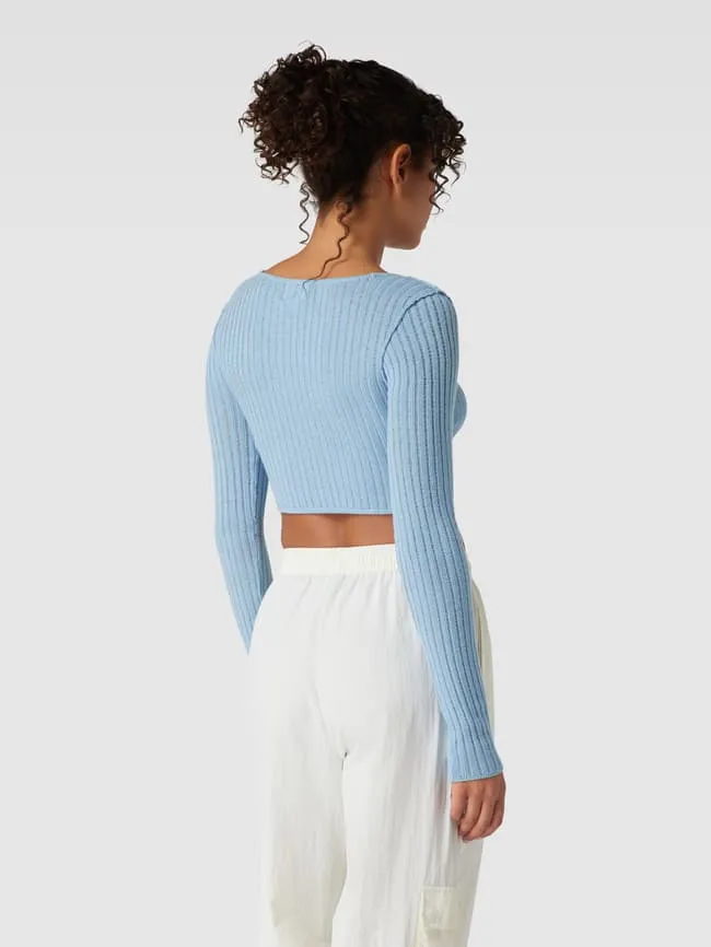 BDG Urban Outfitters Cropped Structured Cardigan, Light Blue