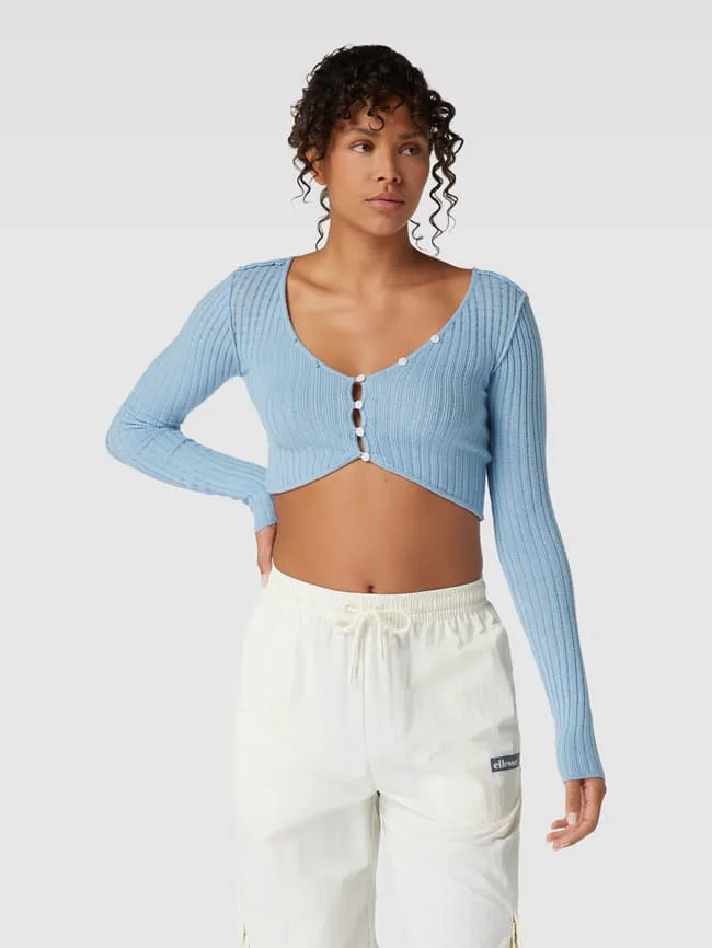 BDG Urban Outfitters Cropped Structured Cardigan, Light Blue