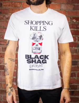 Black Shag Vintage x Dead End Career Club "Shopping Kills" T Shirt Small to 2XL