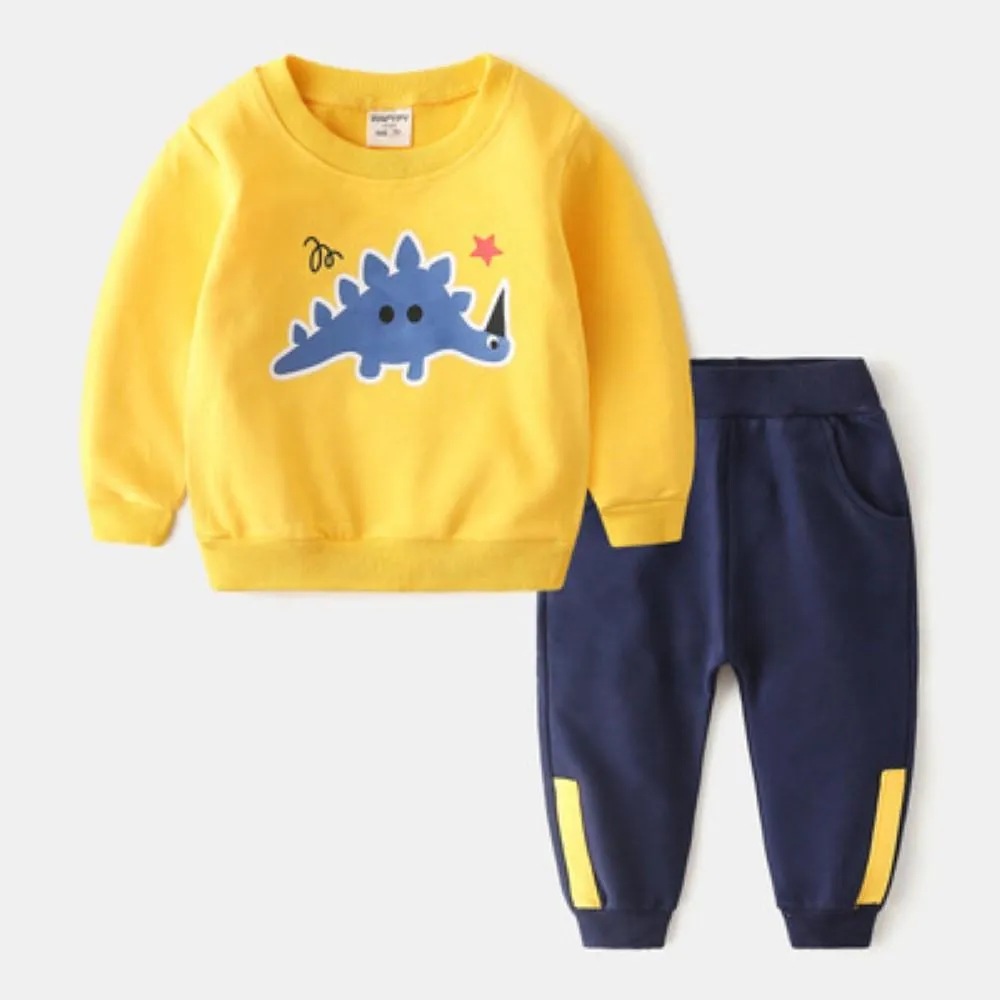 Boys Cartoon Aniaml Dinosaur Pattern Top & Pants Little Boy Boutique Wholesale