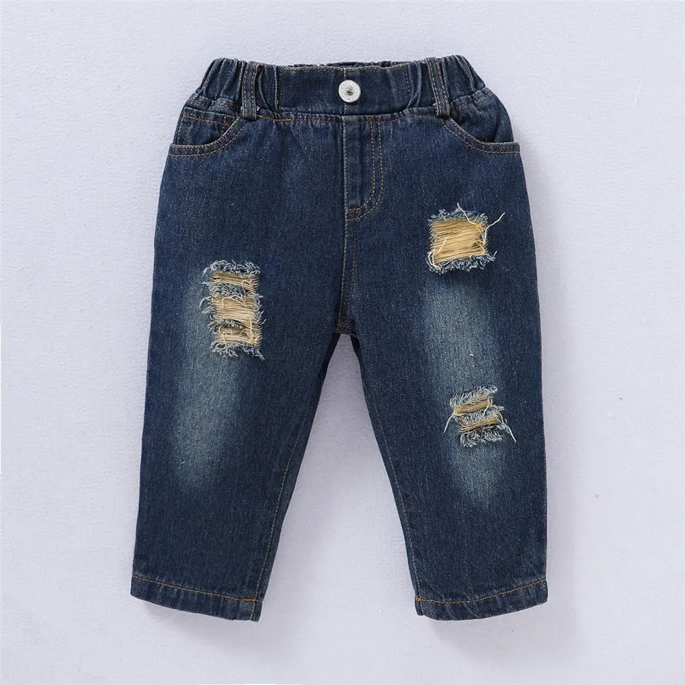 Boys Hooded Letter Printed Long Sleeve Jumper & Denim Pants