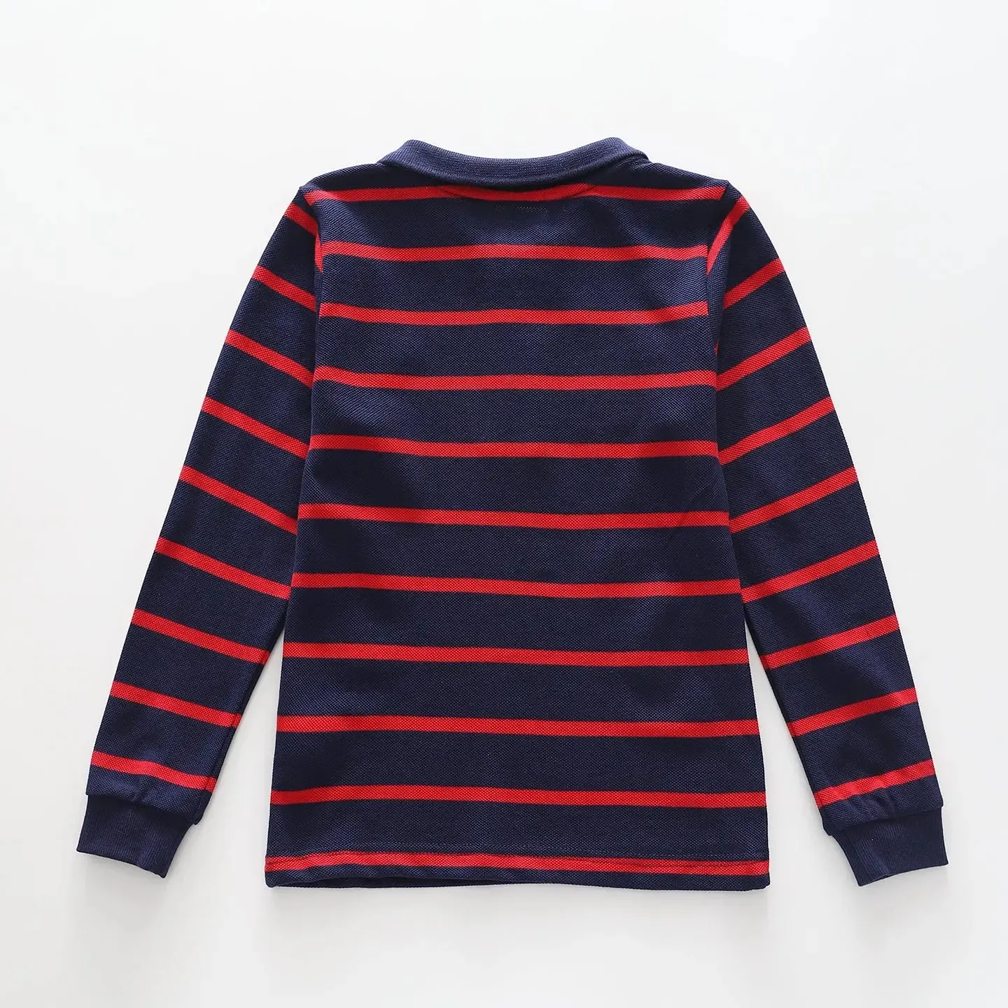 Boys' Racing Red Stripe Long-Sleeve Polo