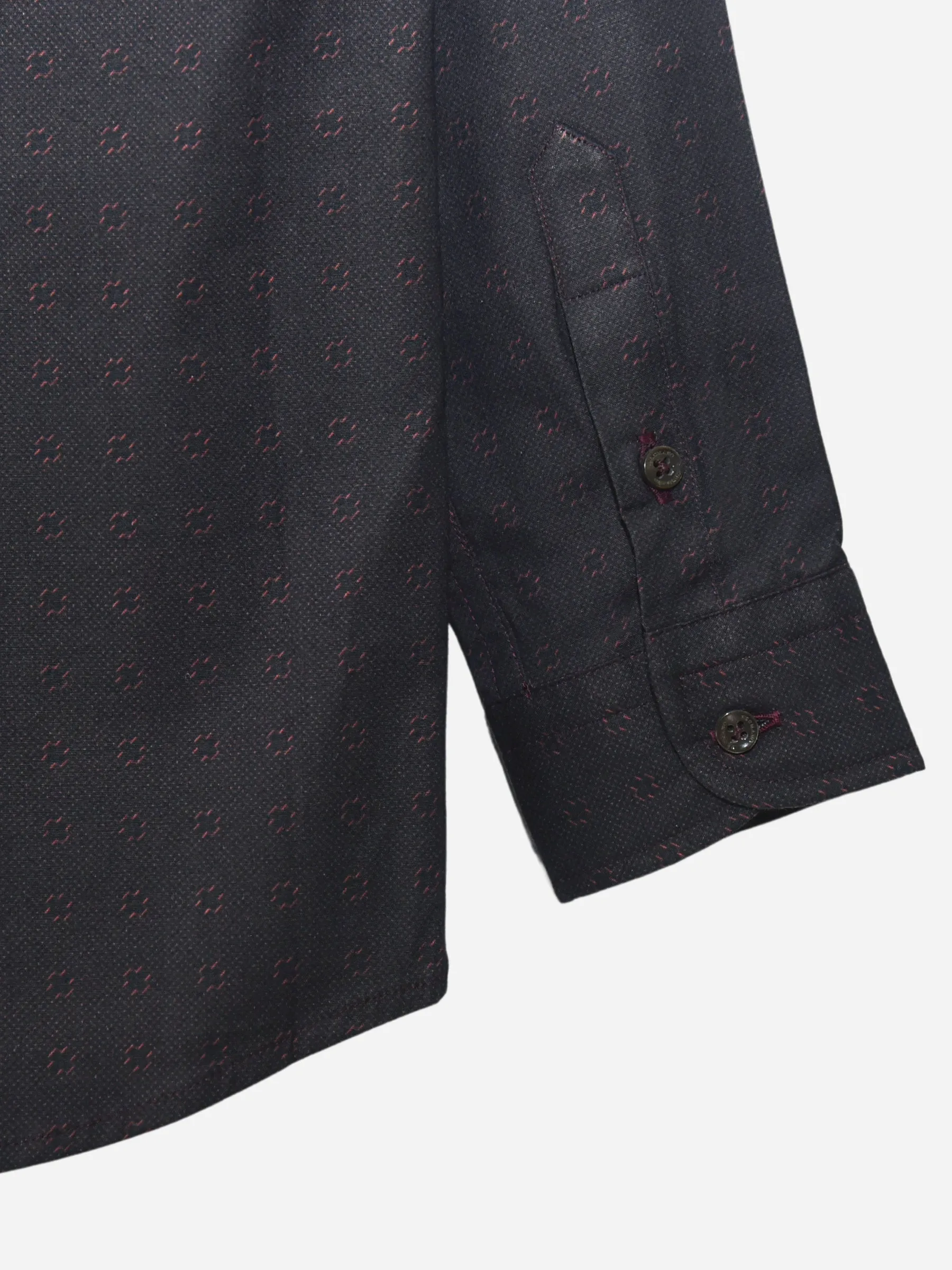 Burgundy Printed Casual Shirt