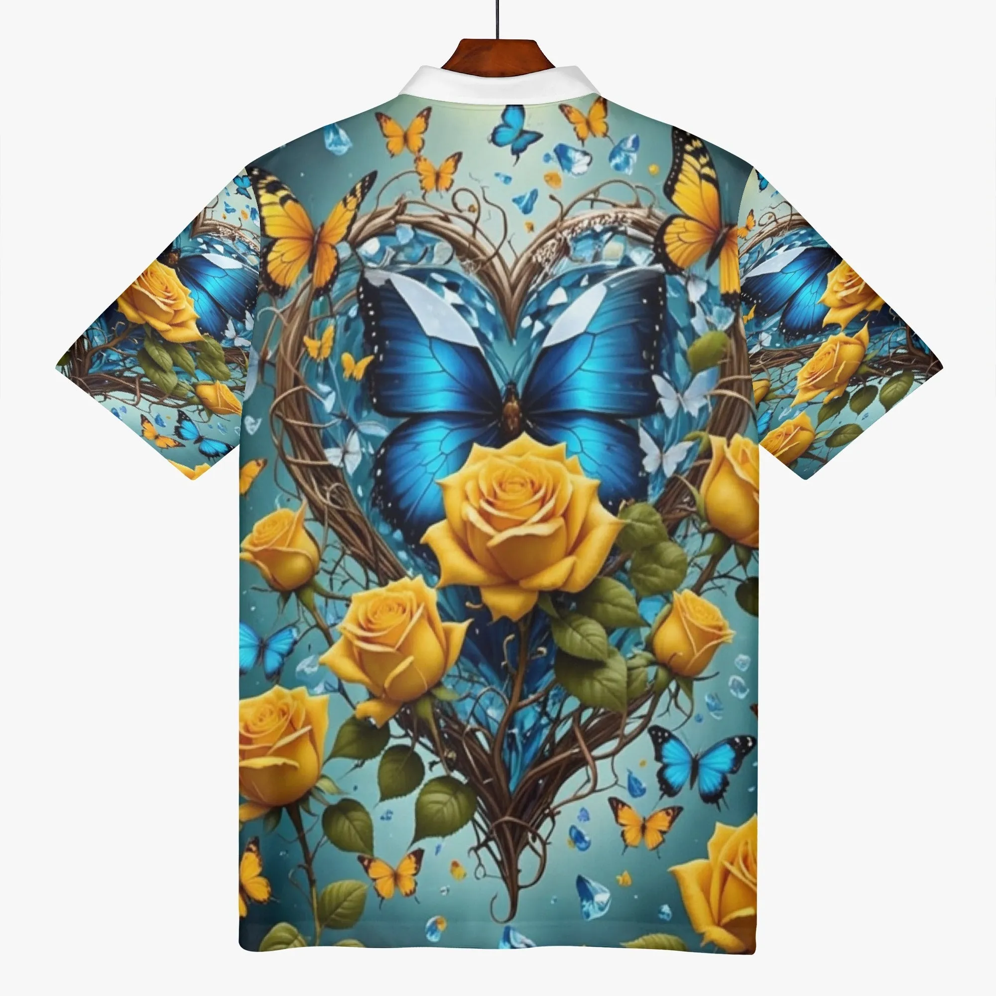 Butterfly & Roses Polo Shirt