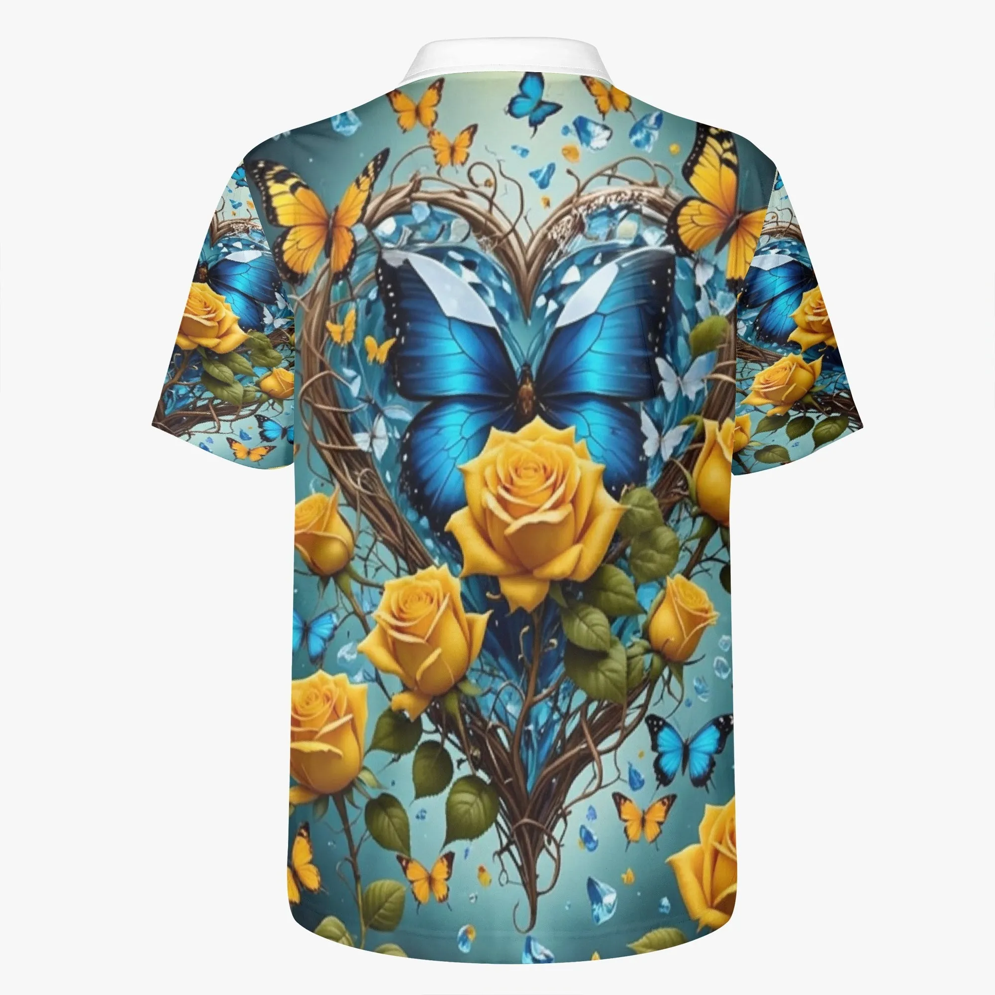 Butterfly & Roses Polo Shirt