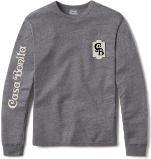 Casa Bonita Heather Gray Offset Monogram Long Sleeve T-Shirt