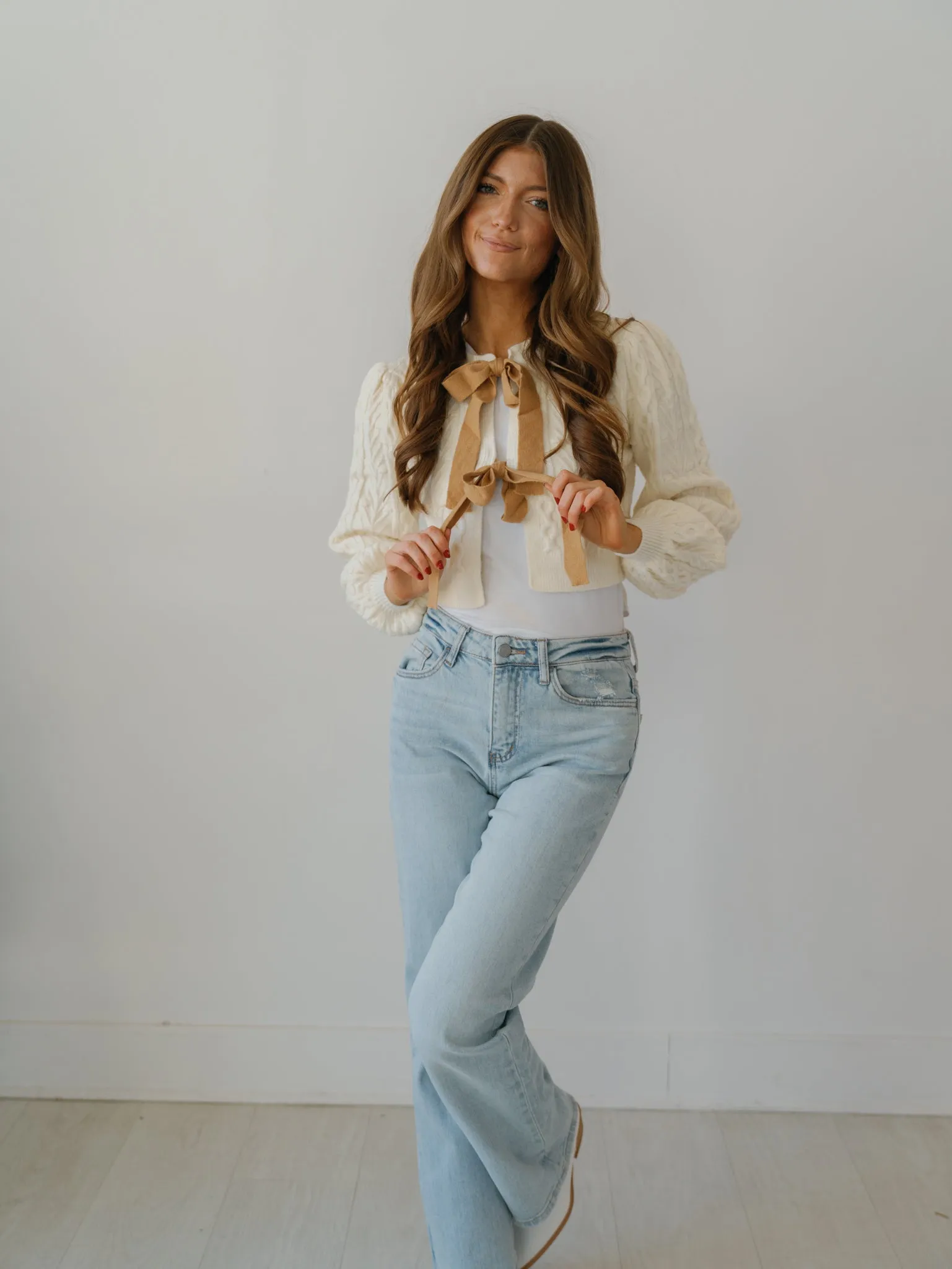 Cassidy Cardigan - Cream/Brown