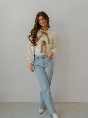 Cassidy Cardigan - Cream/Brown