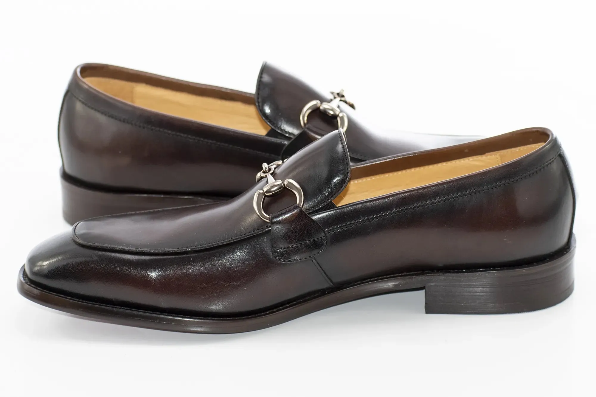 Chestnut Leather Buckle Loafer