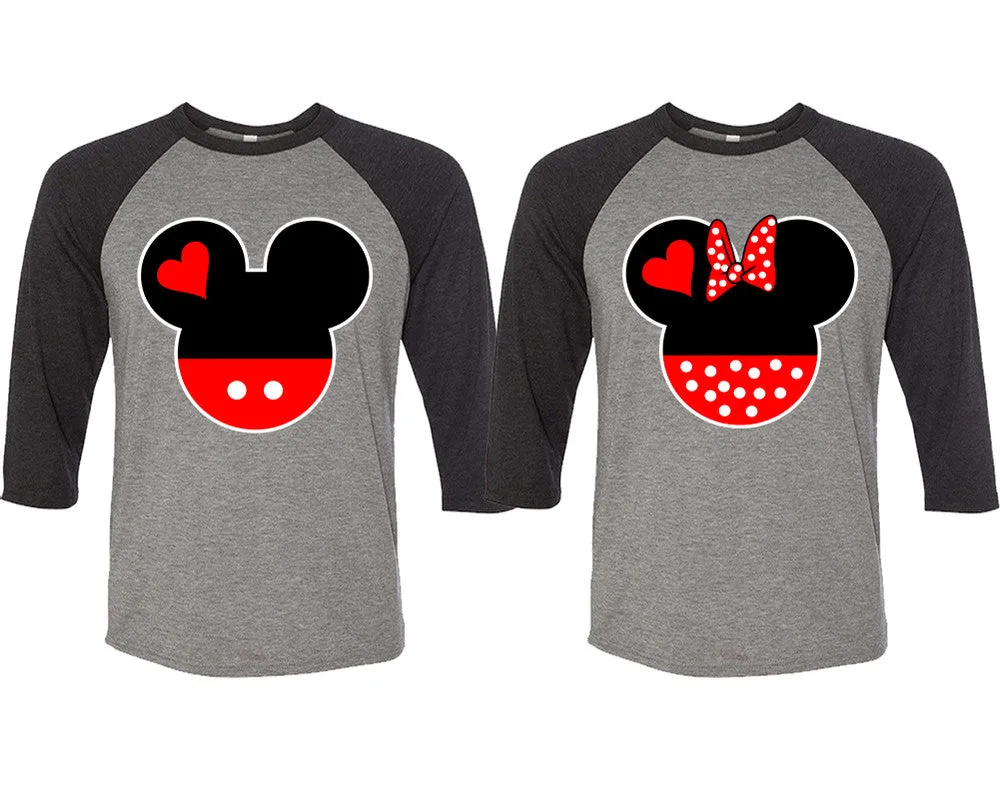 Classic Cartoon Mouse Duo: Stylish Baseball T-Shirts for Couples – Sold Separately in Unique Designs