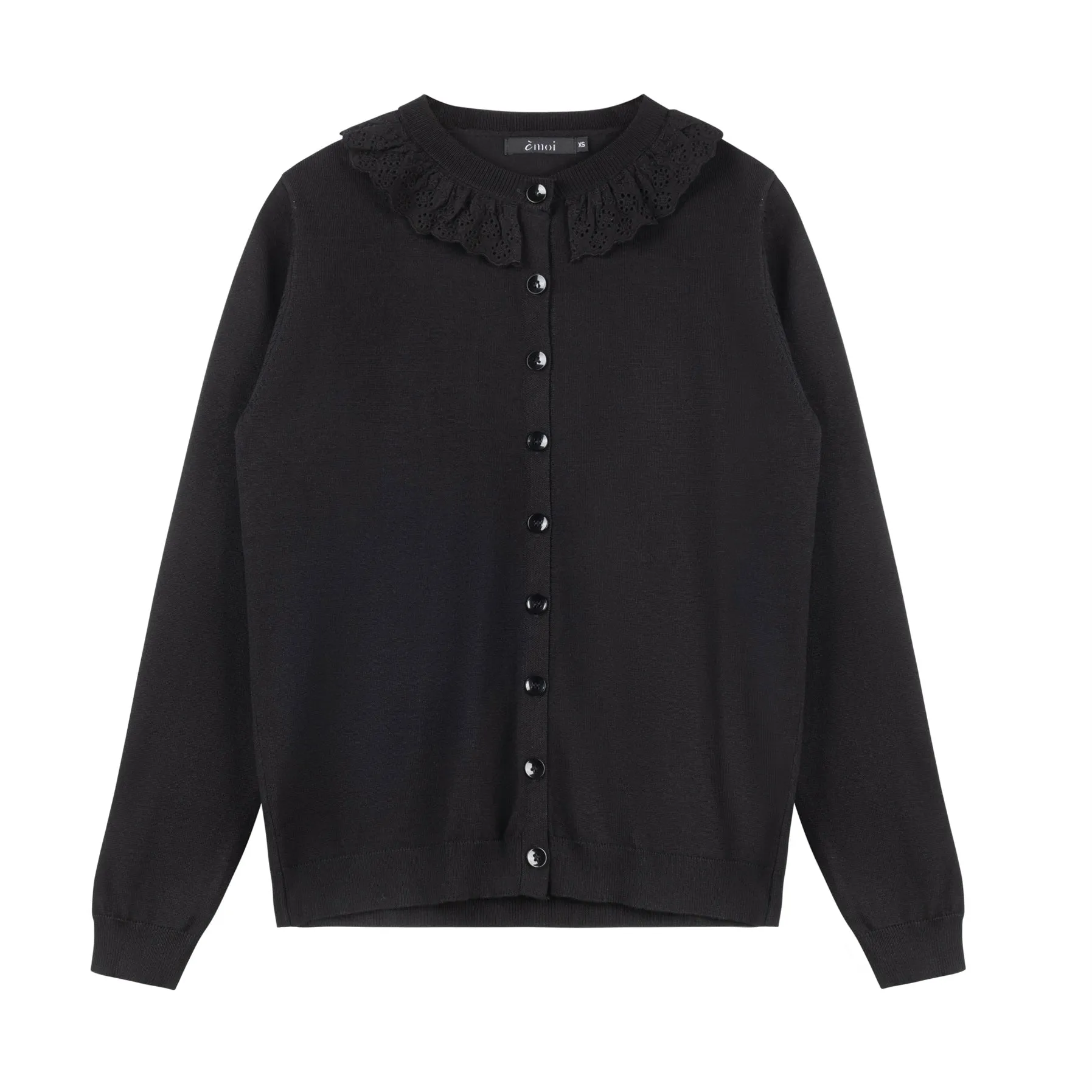 Collared Eyelet Sweater | Black [Final Sale]