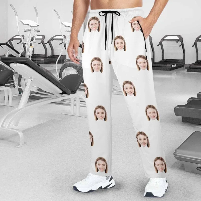 Custom Face Quick Dry Pants Multicolor Couple's All Over Print Casual Elastic Drawstring Pants