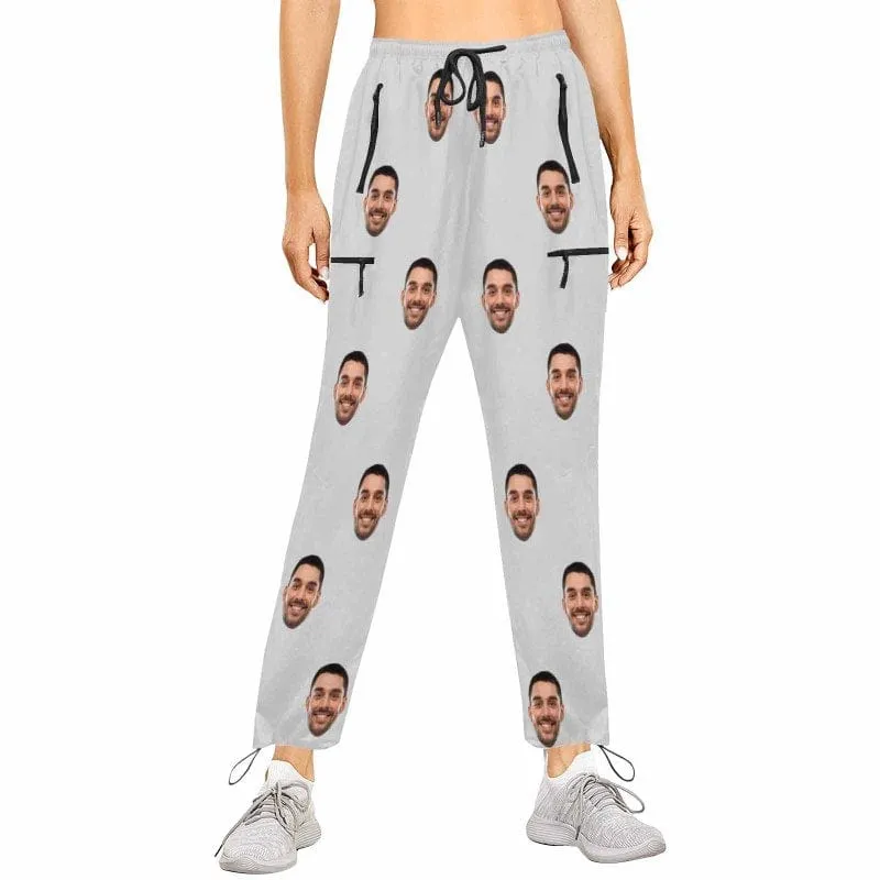 Custom Face Quick Dry Pants Multicolor Couple's All Over Print Casual Elastic Drawstring Pants