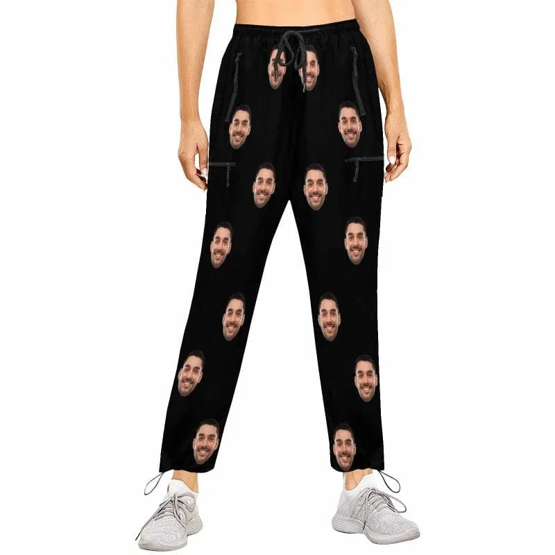 Custom Face Quick Dry Pants Multicolor Couple's All Over Print Casual Elastic Drawstring Pants