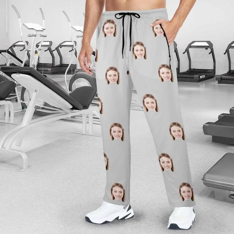 Custom Face Quick Dry Pants Multicolor Couple's All Over Print Casual Elastic Drawstring Pants