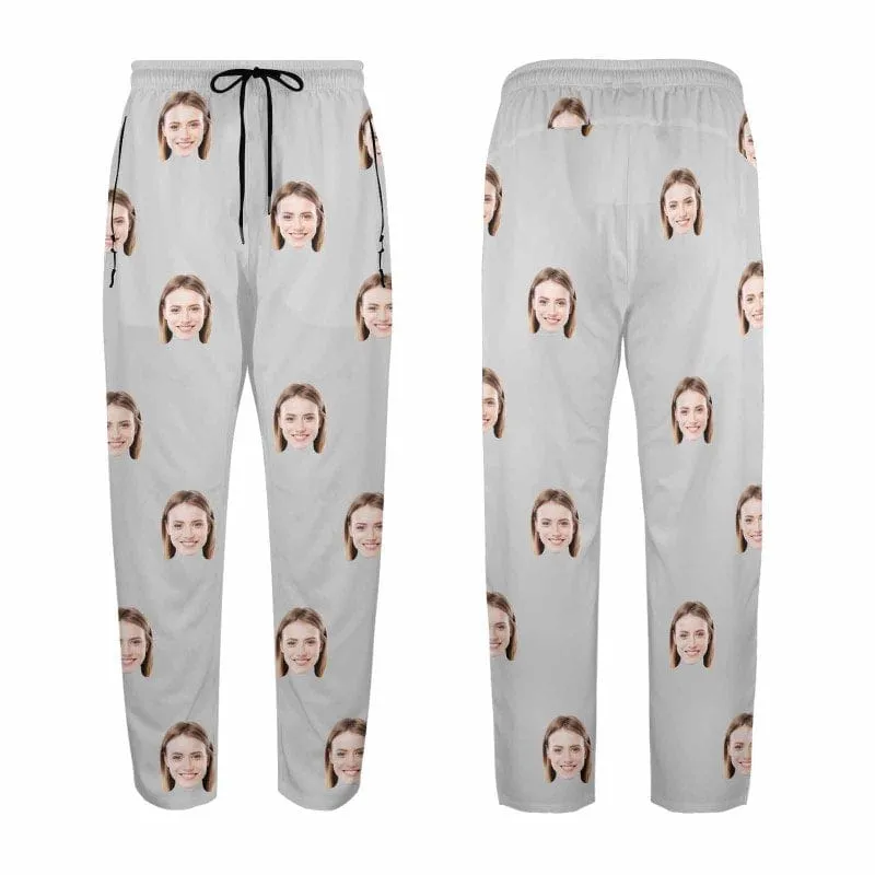 Custom Face Quick Dry Pants Multicolor Couple's All Over Print Casual Elastic Drawstring Pants