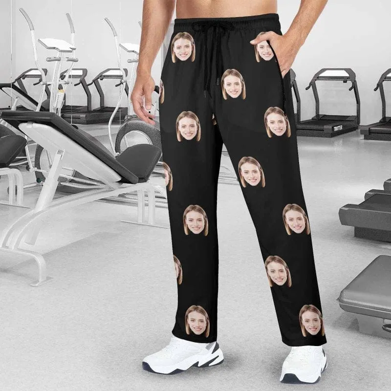 Custom Face Quick Dry Pants Multicolor Couple's All Over Print Casual Elastic Drawstring Pants