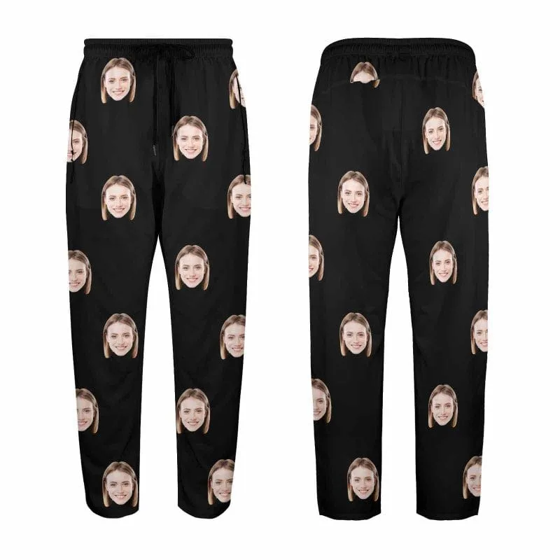 Custom Face Quick Dry Pants Multicolor Couple's All Over Print Casual Elastic Drawstring Pants