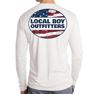 Distressed USA Performance Long Sleeve T-Shirt