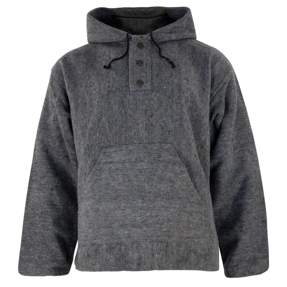 Earth Ragz - Hooded Button Neck Grey Pullover Jacket