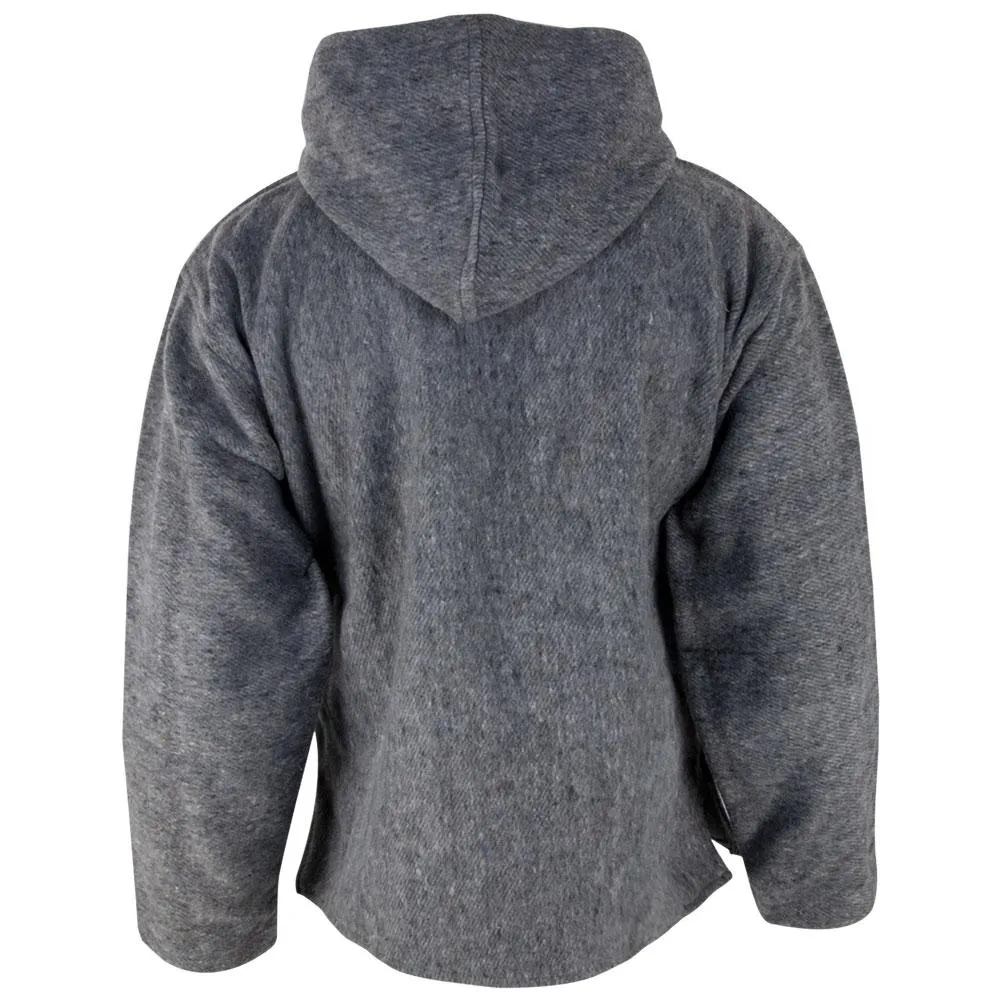Earth Ragz - Hooded Button Neck Grey Pullover Jacket