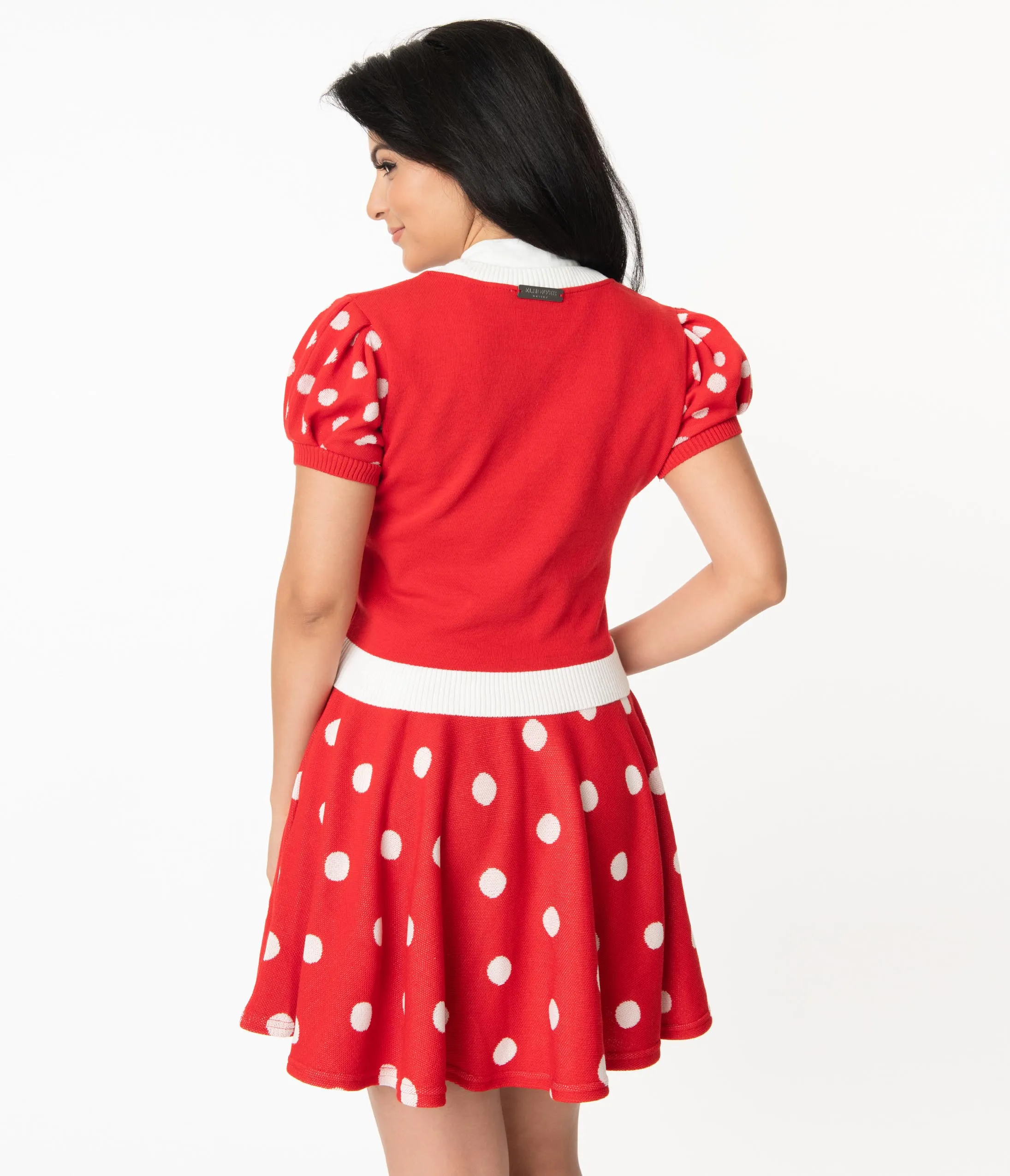 Elhoffer Design Red Polka Dot Mouse Princess Cardigan
