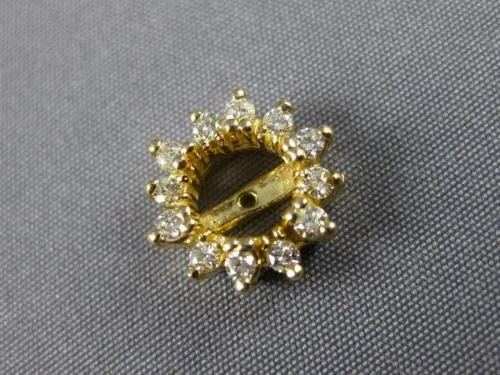 ESTATE .48CT DIAMOND 14KT YELLOW GOLD CLASSIC STAR FLOWER EARRING JACKETS #20880