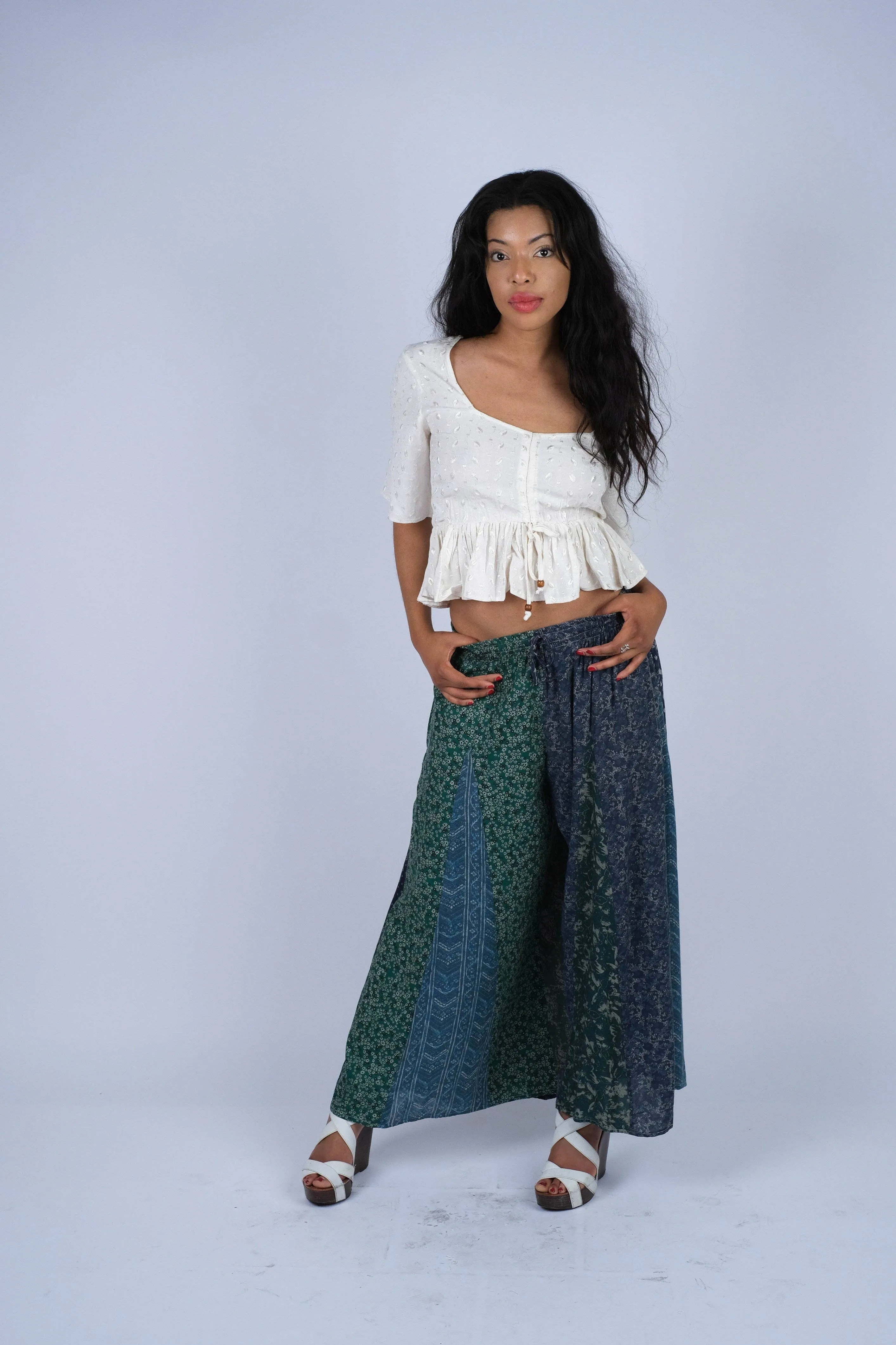 Ethereal Patchwork Palazzo Pants