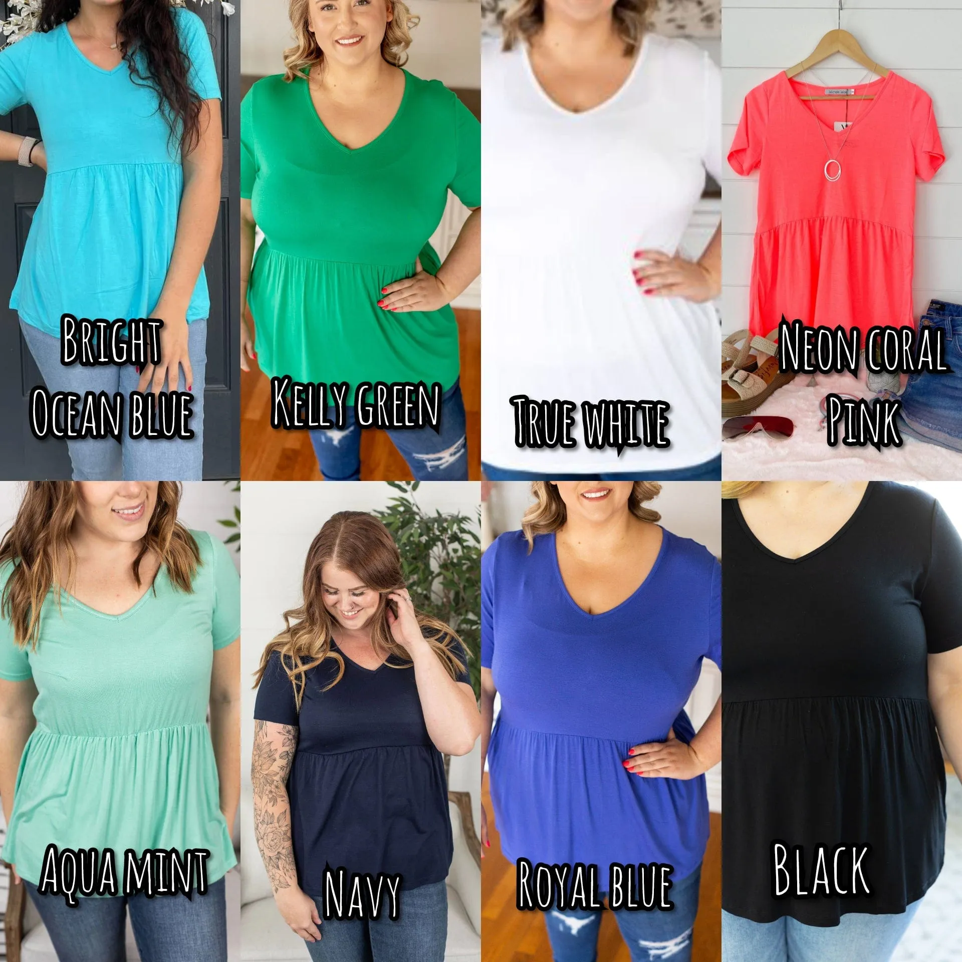 Flatter   Stretch Mini Ruffle Tees (solid colors!)