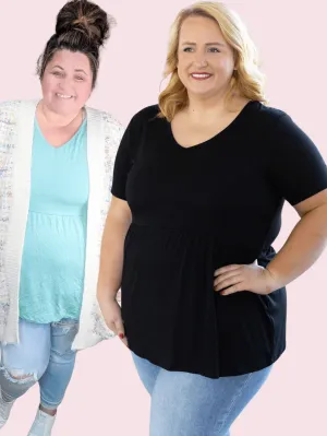 Flatter   Stretch Mini Ruffle Tees (solid colors!)