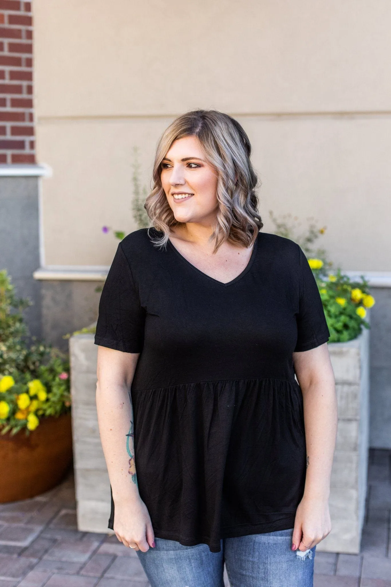 Flatter   Stretch Mini Ruffle Tees (solid colors!)