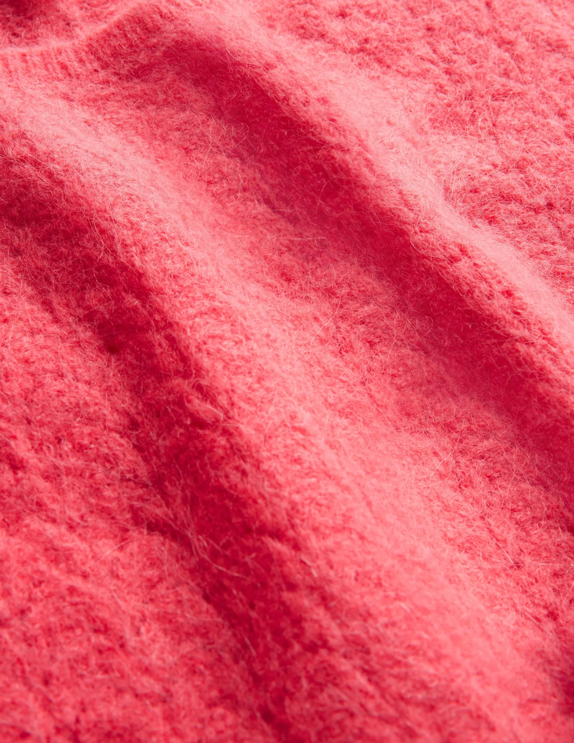 Fluffy Pointelle Jumper-Coral