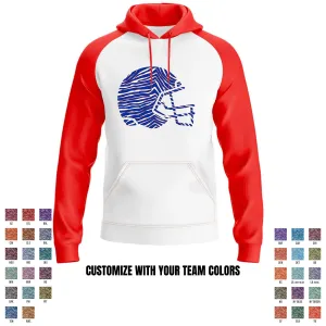 Football Team - Helmet - Performance Defender Hoodie - Red