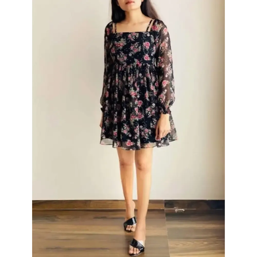 Get the Fresh mint Vibe in Light weight Georgette printed Short Dress