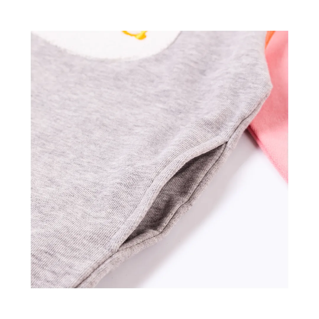 Girls Flower Shrubs Hoodie - Grey and Pink
