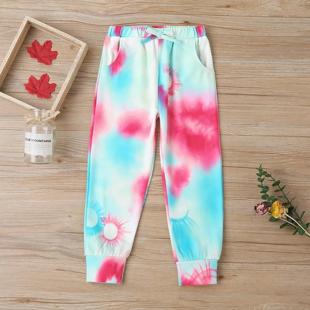 Girls Long Sleeve Tie Hooded Long Sleeve T-shirt & Pants Buy Childrens Clothes Wholesale