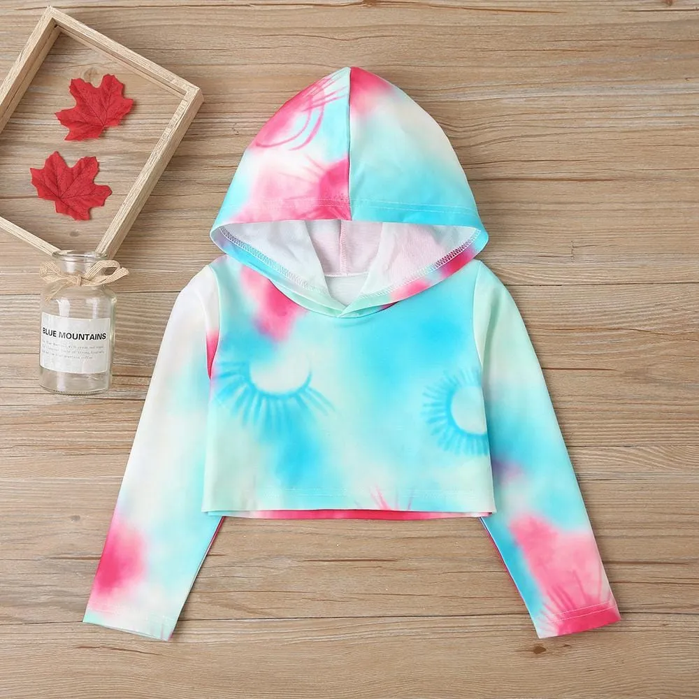 Girls Long Sleeve Tie Hooded Long Sleeve T-shirt & Pants Buy Childrens Clothes Wholesale