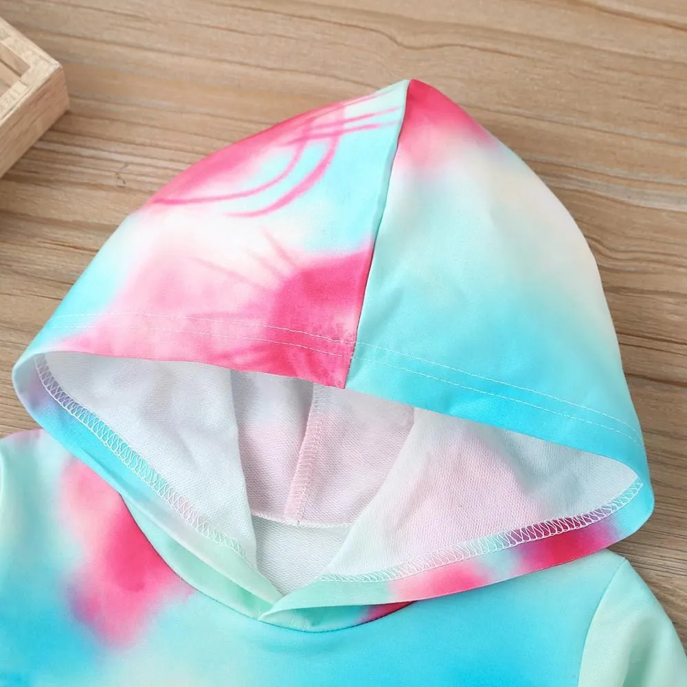Girls Long Sleeve Tie Hooded Long Sleeve T-shirt & Pants Buy Childrens Clothes Wholesale